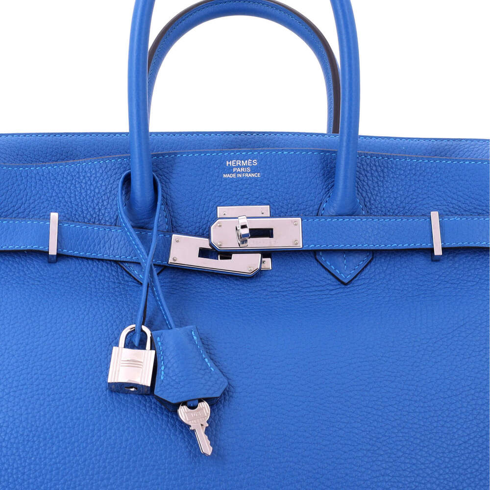 Hermes Birkin 35 Blue Clemence with Palladium Hardware - Picture 6 of 8